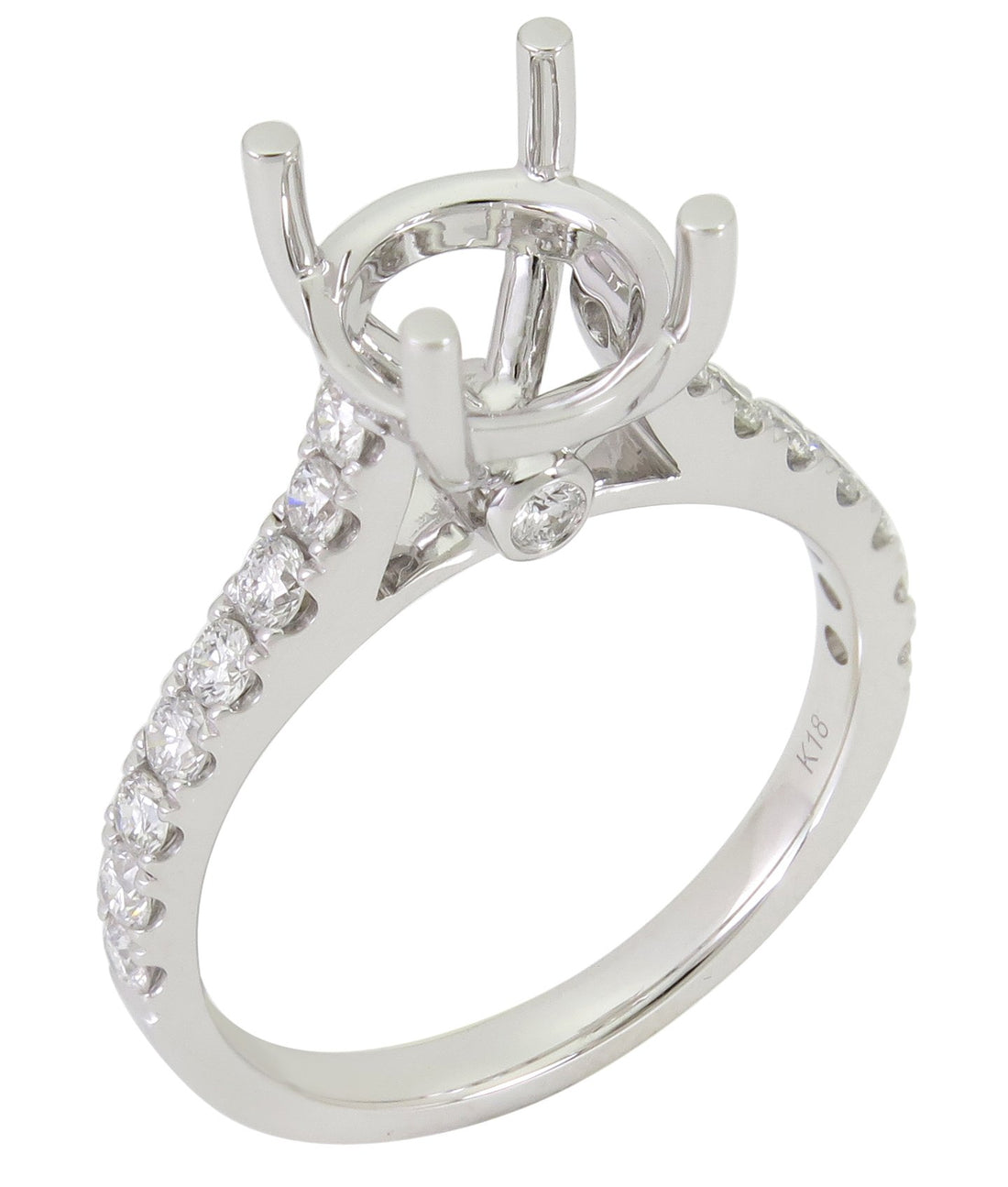 18kt White Gold Diamond Semi-mount
