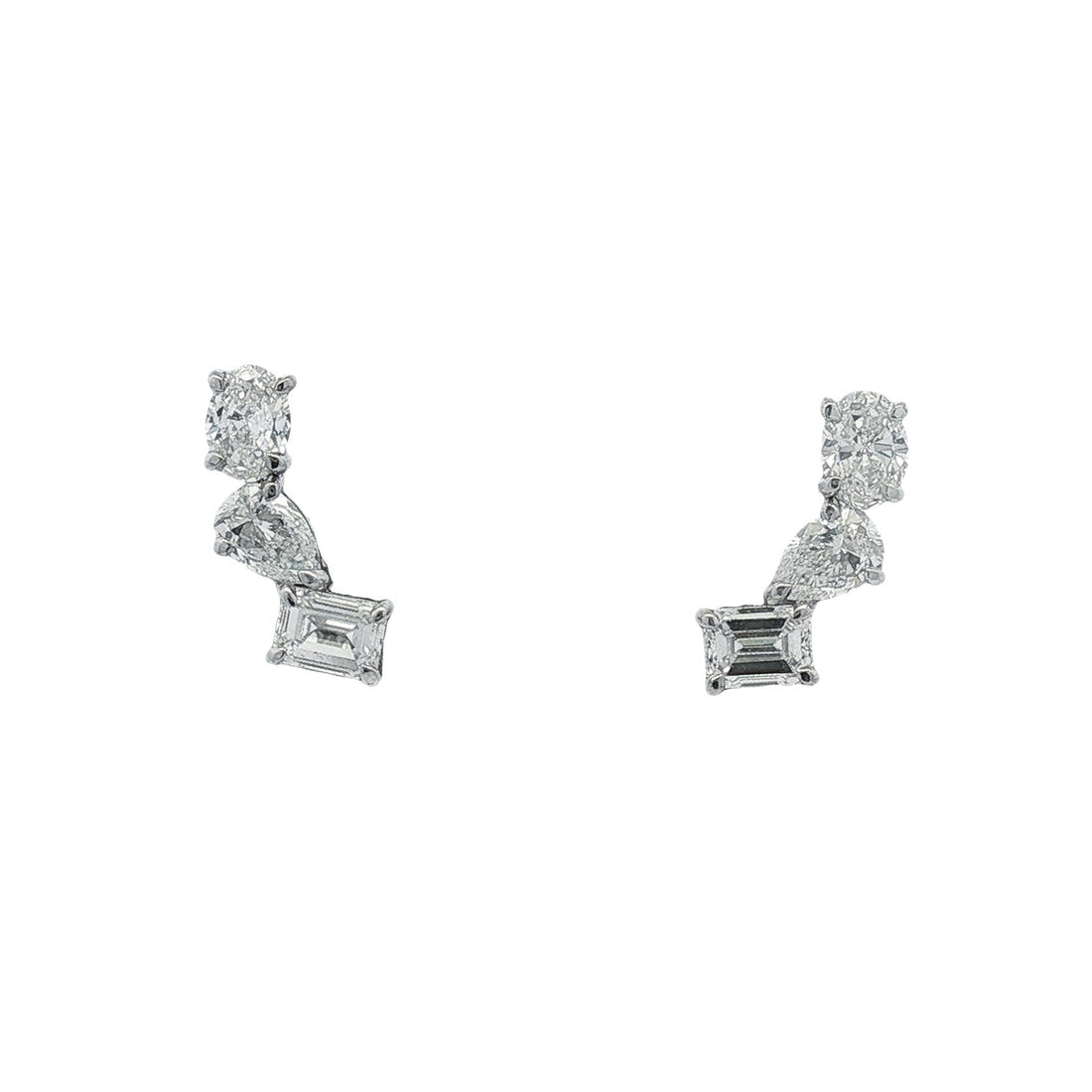 14kt White Gold Lab Diamond Earrings