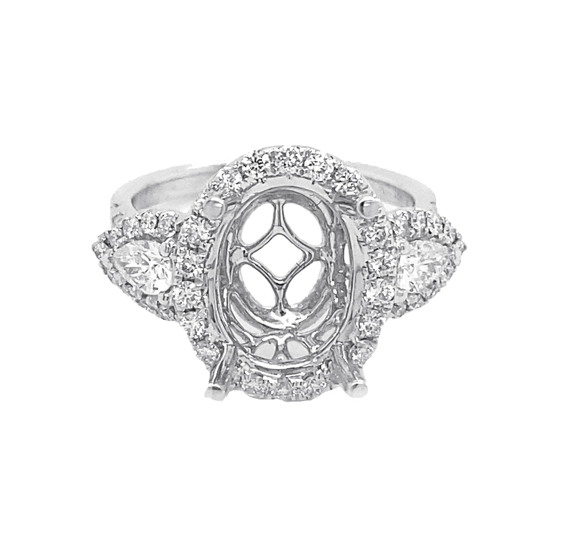 18kt White Gold Diamond Semi Mount