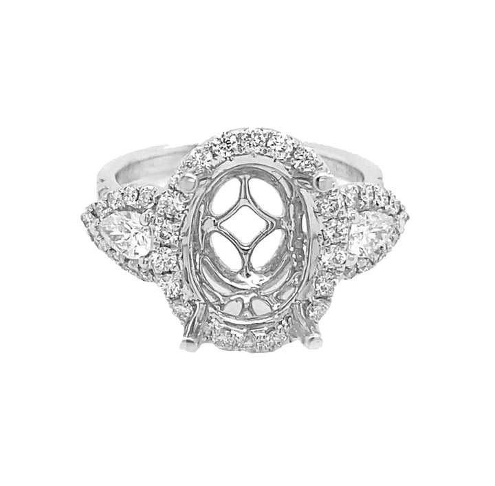 18kt White Gold Diamond Semi Mount