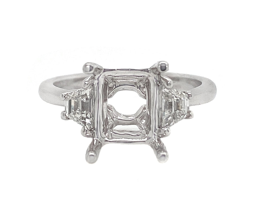 18kt White Gold Diamond Semi Mount