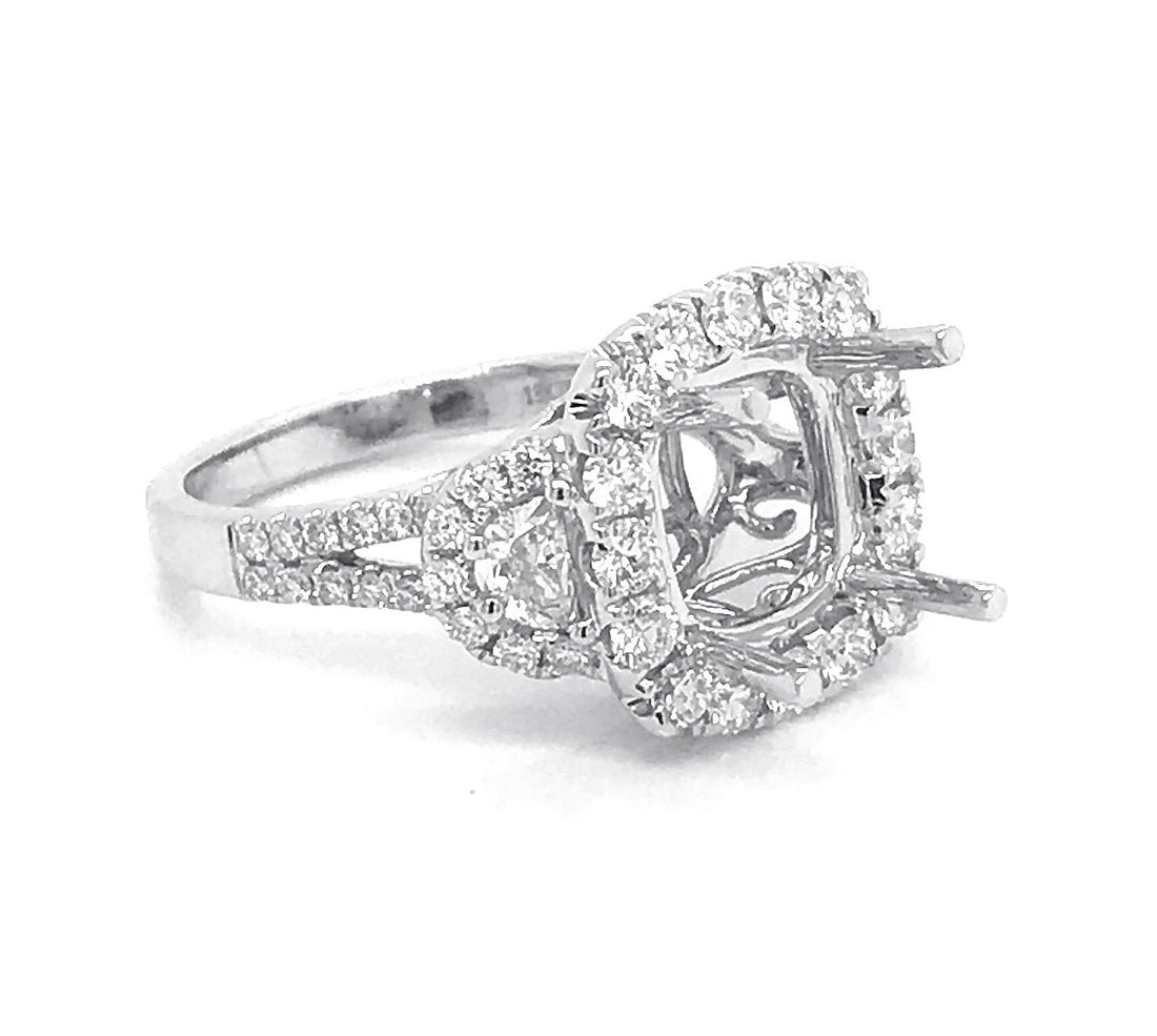 18kt White Gold Diamond Semi Mount