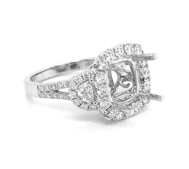 18kt White Gold Diamond Semi Mount