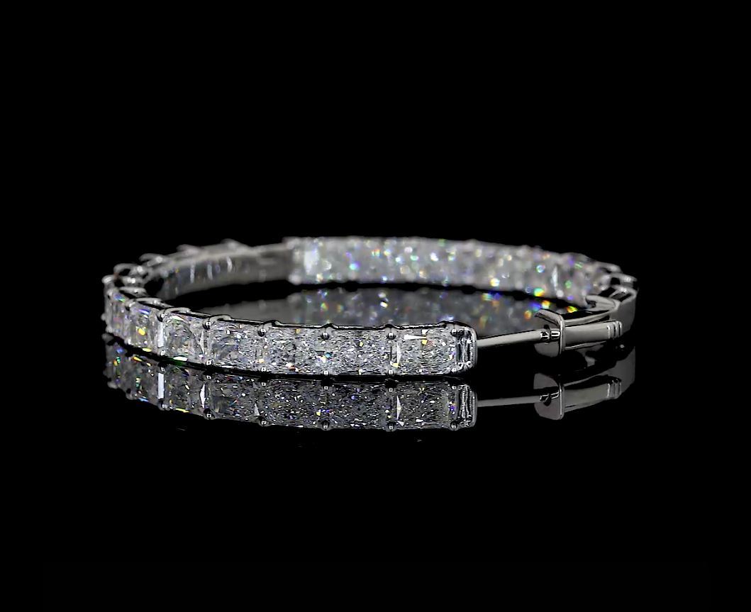 14kt White Gold Lab Diamond Hoops