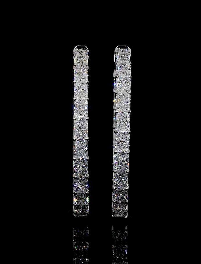 14kt White Gold Lab Diamond Hoops