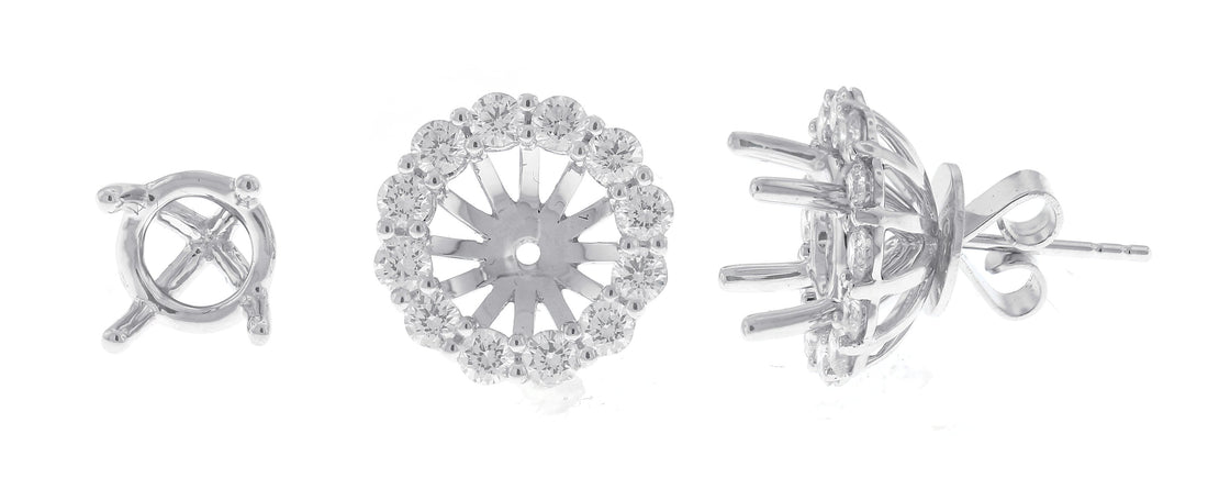 18kt White Gold Diamond Earring Jackets
