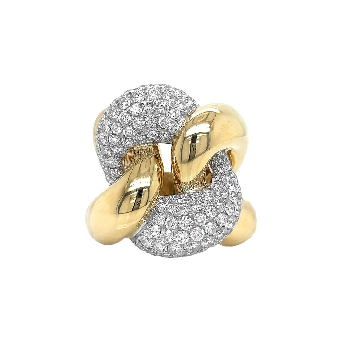 18kt Yellow and White Gold Diamond Link Ring