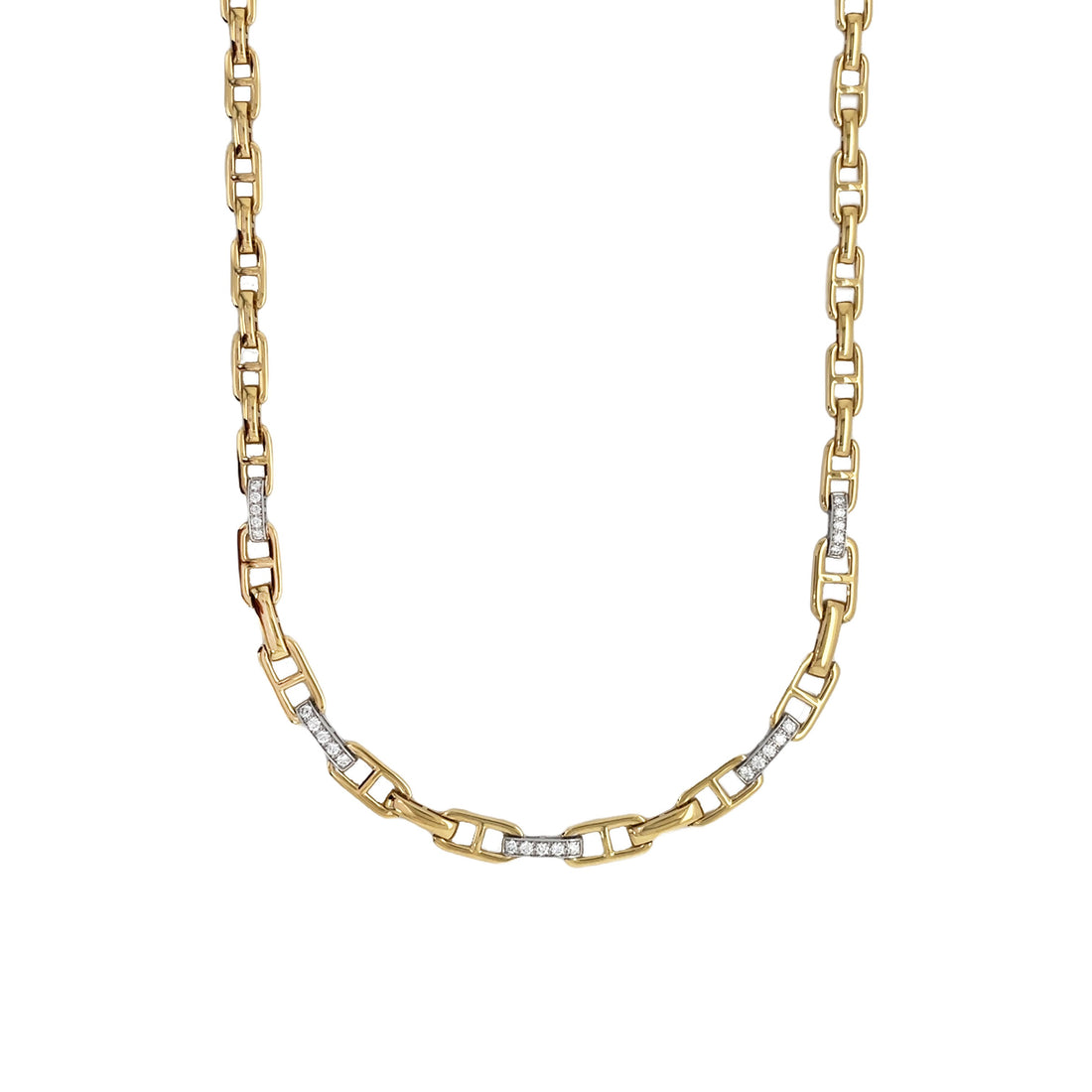 18kt Yellow and White Gold Diamond Necklace