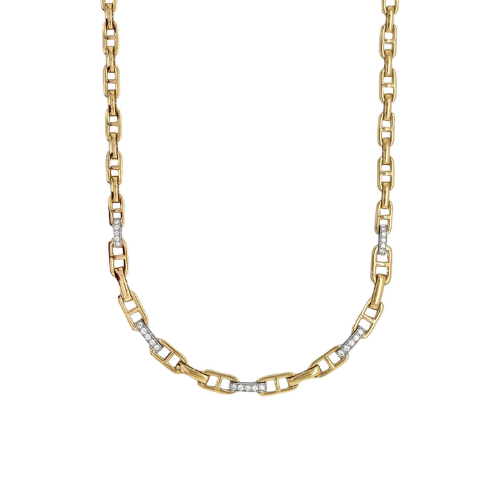 18kt Yellow and White Gold Diamond Necklace