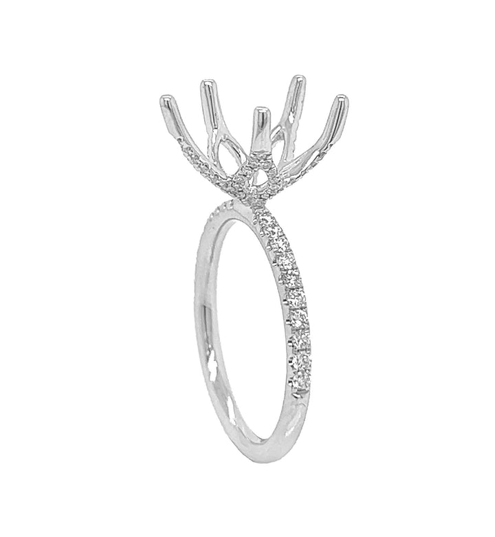 18kt White Gold Diamond Semi Mount