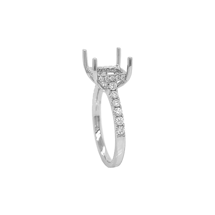 18kt White Gold Diamond Semi Mount