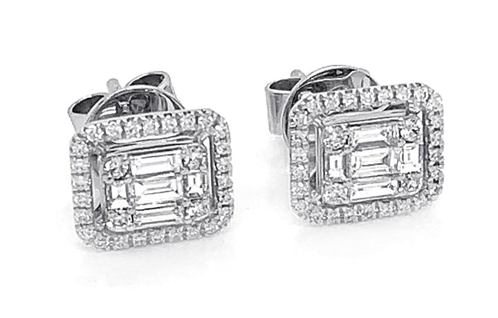 18kt White Gold Diamond Earrings