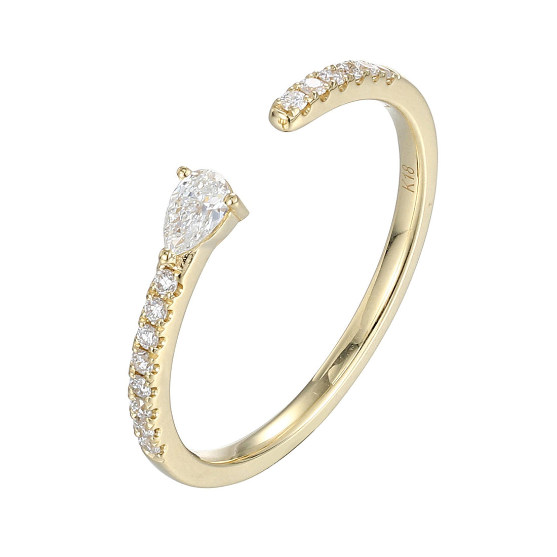 18kt Yellow Gold Diamond Open Band