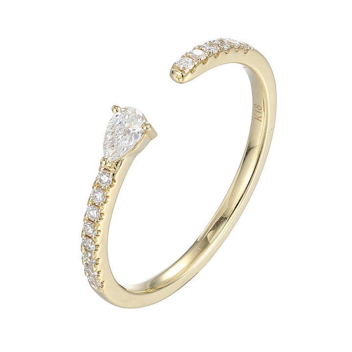 18kt Yellow Gold Diamond Open Band