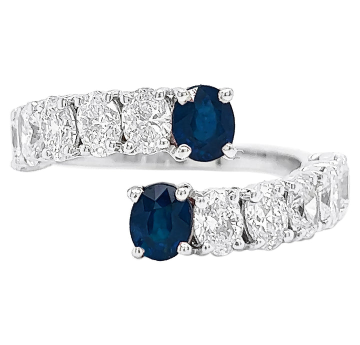 18kt White Gold Diamond and Sapphire Ring