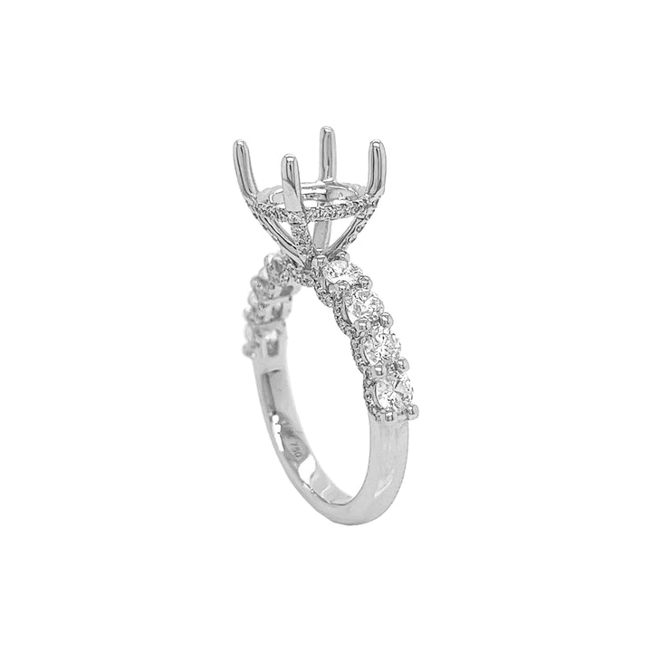 18kt White Gold Diamond Semi Mount