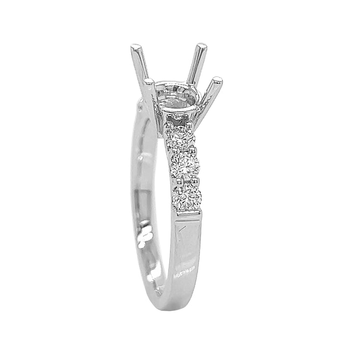 18kt White Gold Diamond Semi Mount