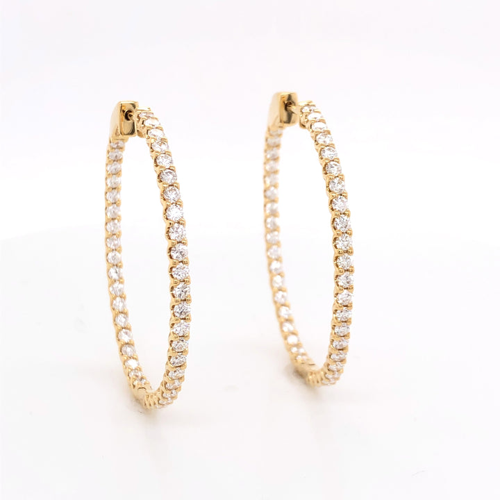 18kt Yellow Gold Diamond Inside-out Hoops