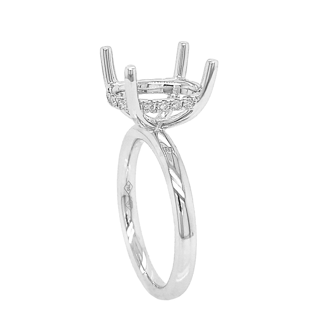 18kt White Gold Diamond Semi-mount
