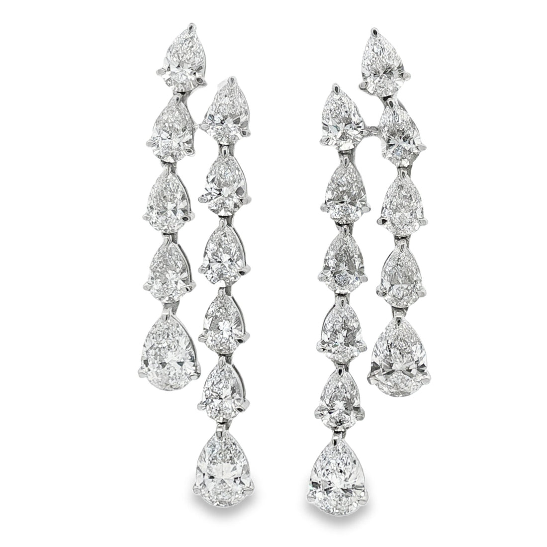 14kt White Gold Lab Diamond Dangling Earrings