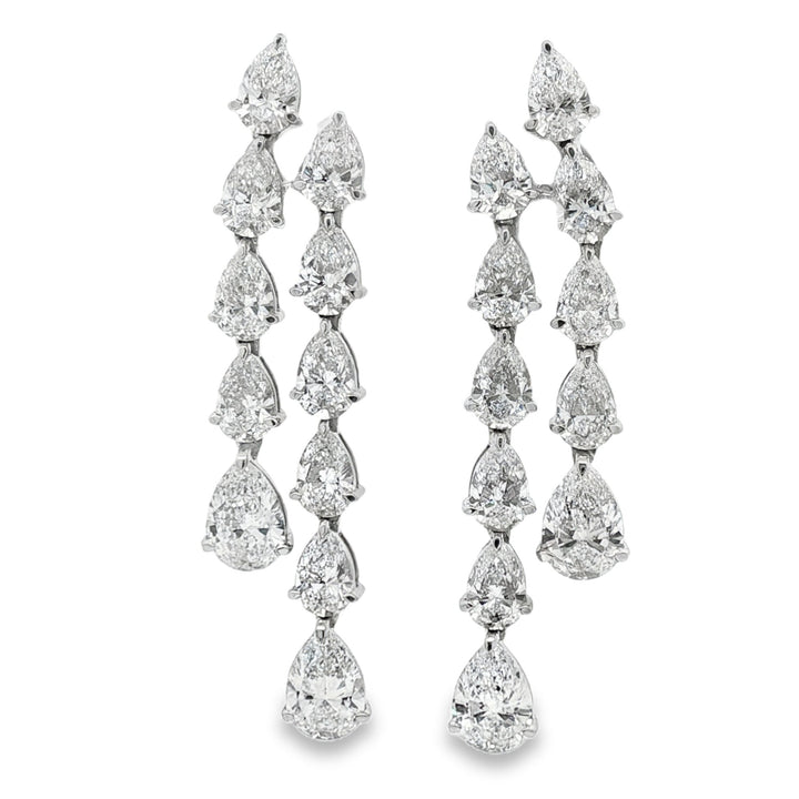 14kt White Gold Lab Diamond Dangling Earrings