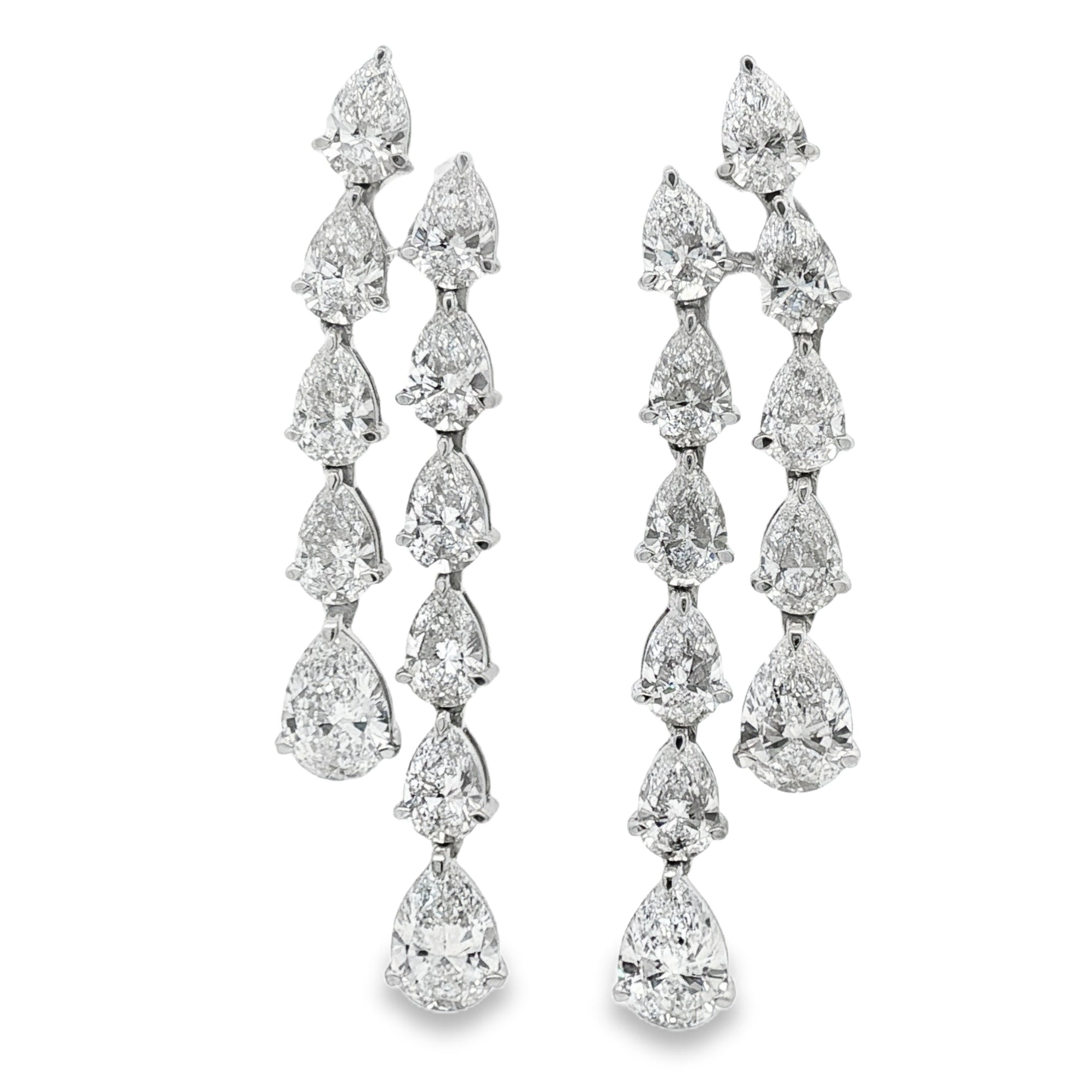 14kt White Gold Lab Diamond Dangling Earrings