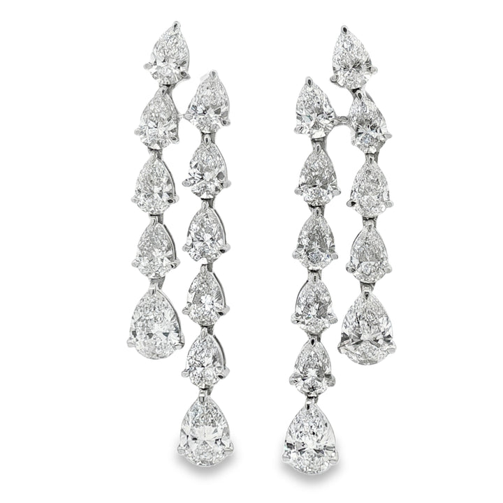 14kt White Gold Lab Diamond Dangling Earrings
