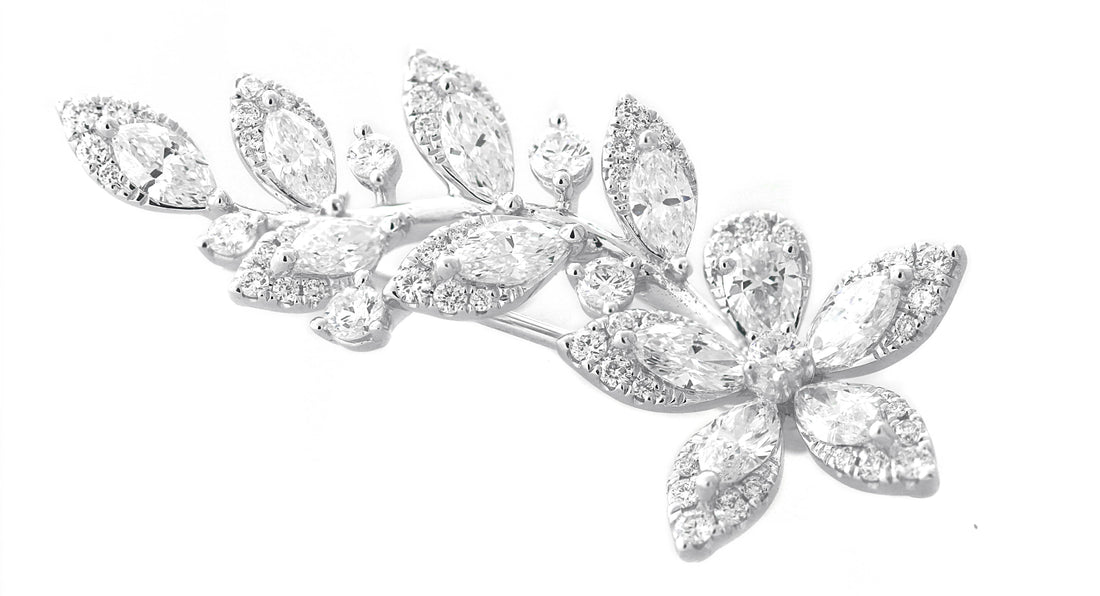 18kt White Gold Diamond Pendant/Pin