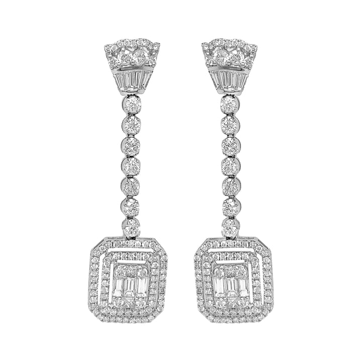 18kt White Gold Diamond Earrings