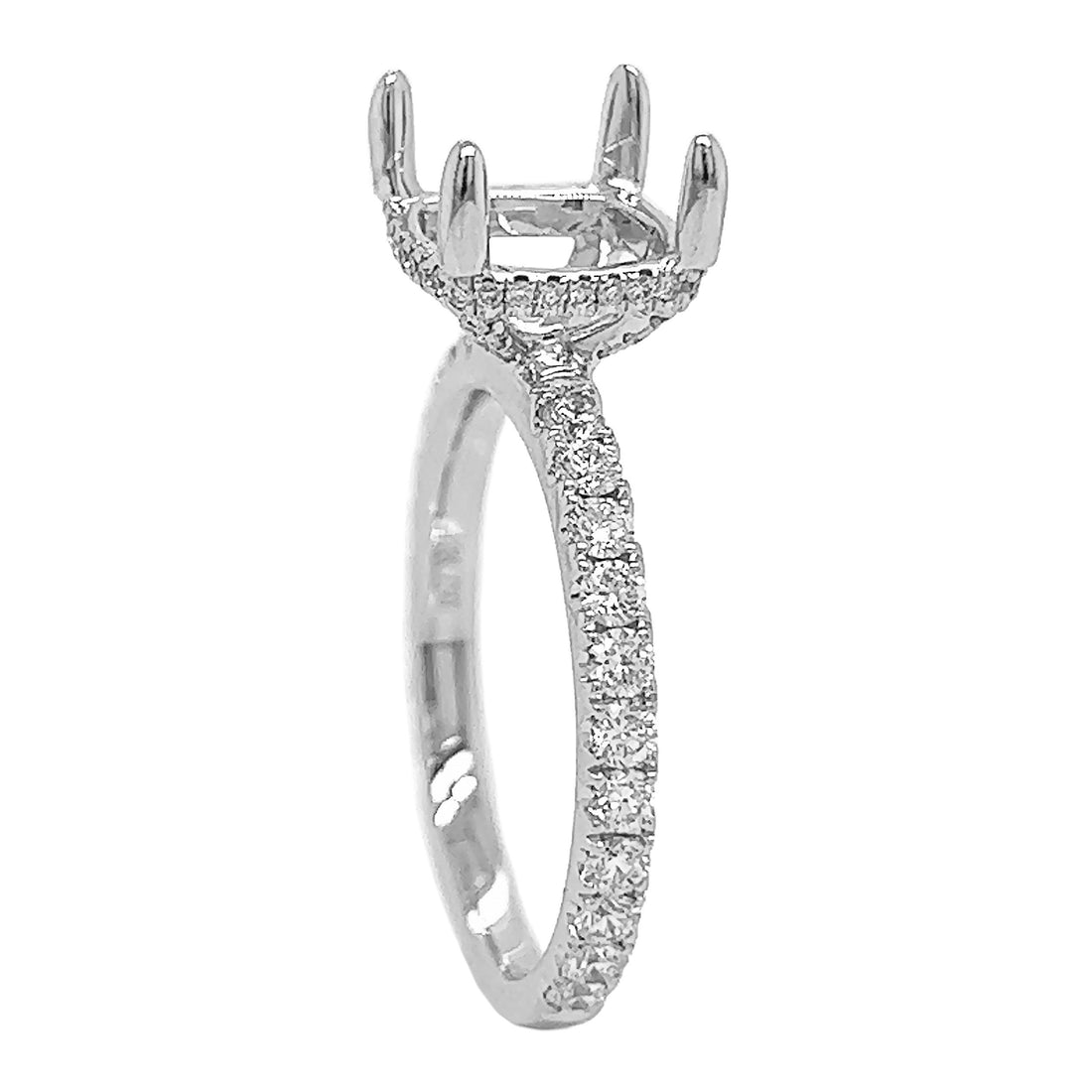 18kt White Gold Diamond Semi Mount