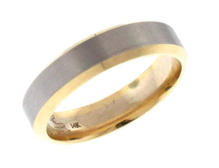 14kt White And Yellow Gold Men's Wedding Band