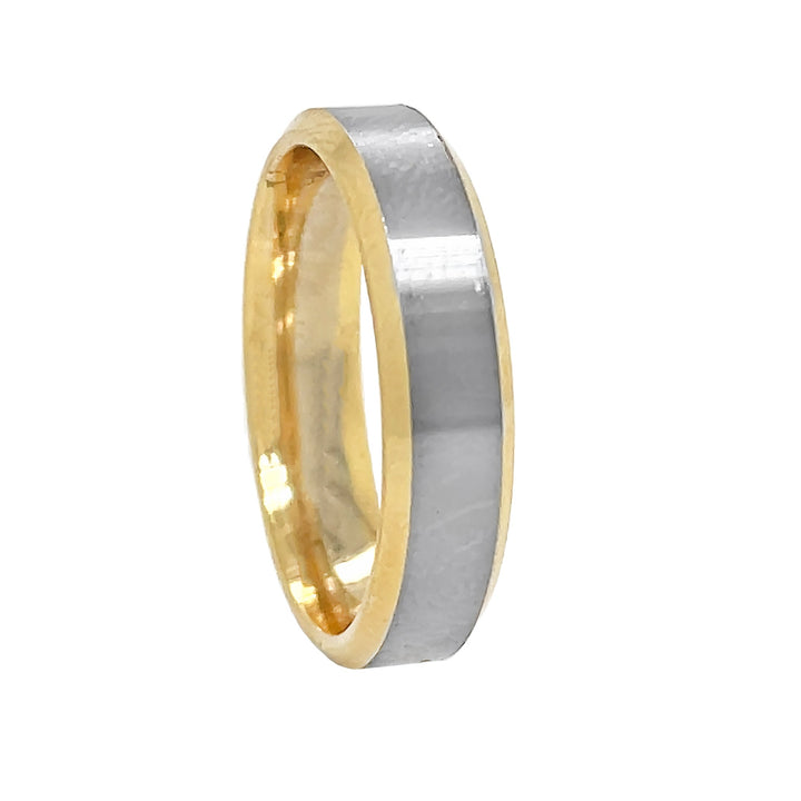 14kt White And Yellow Gold Men's Wedding Band