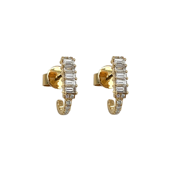 18kt Yellow Gold Diamond Huggie Earrings