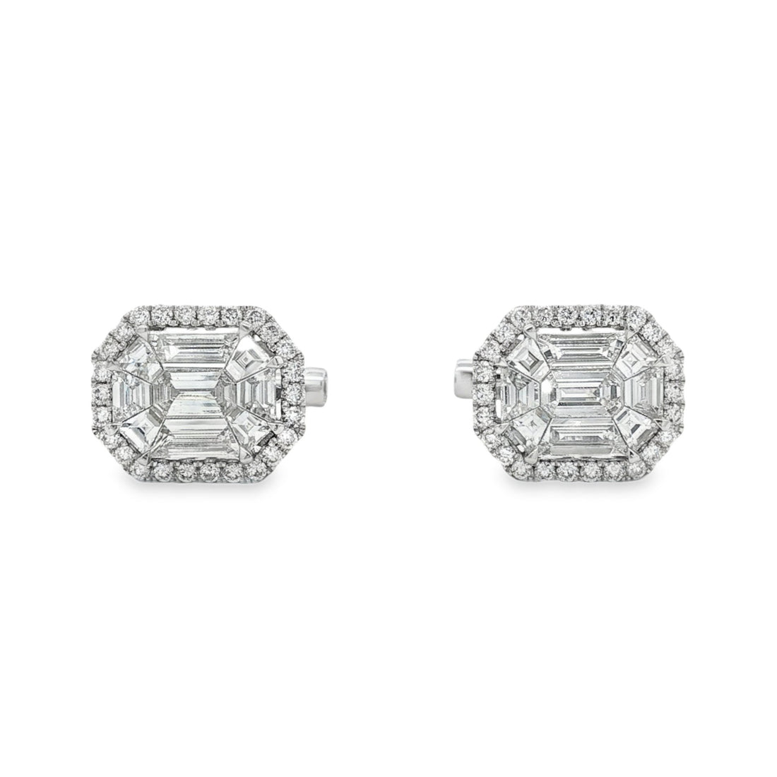 18kt Wihite Gold Diamond Cuff Links
