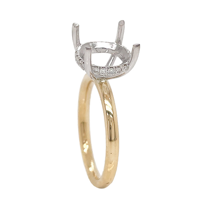 18kt Yellow and White Gold Diamond Semi-mount