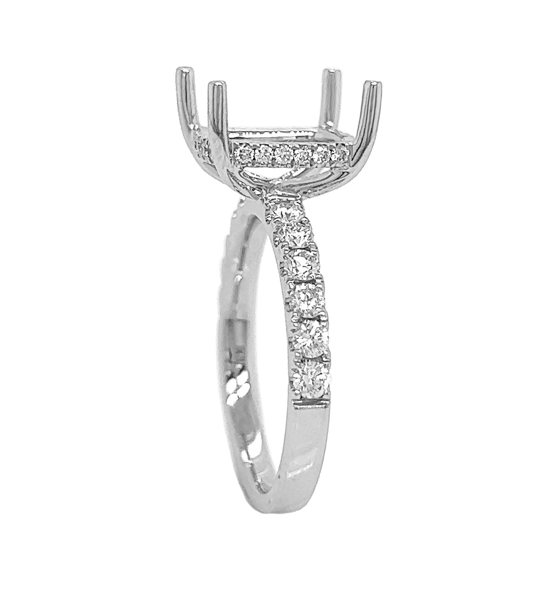 18kt White Gold Diamond Semi Mount