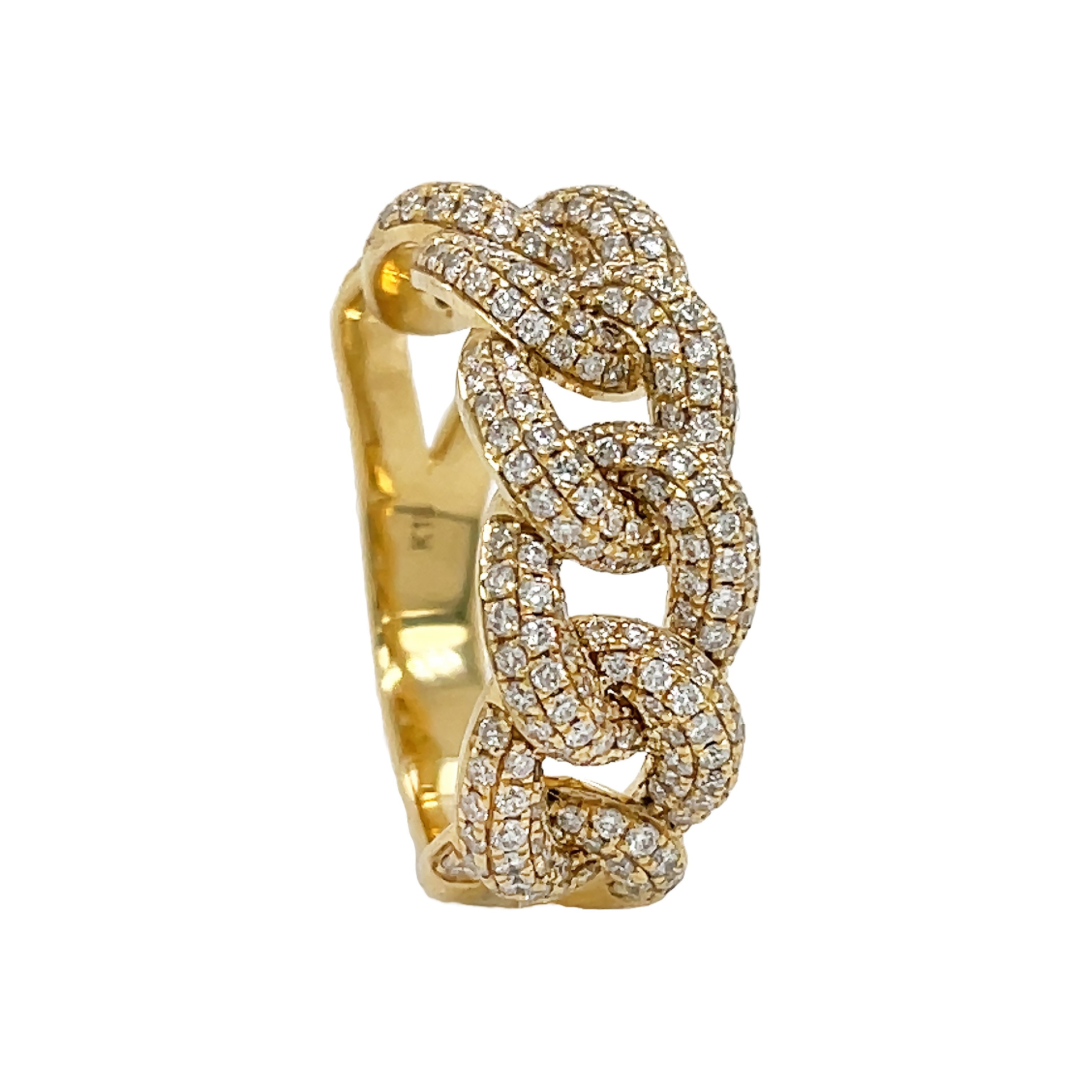 18kt Yellow Gold Diamond Link Band