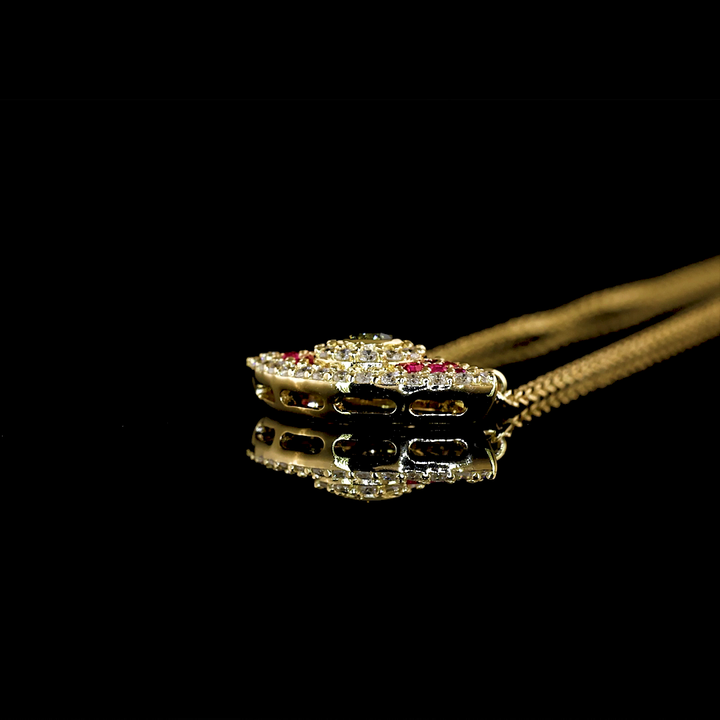 14kt Yellow Gold Lab Diamond And Ruby Pendant