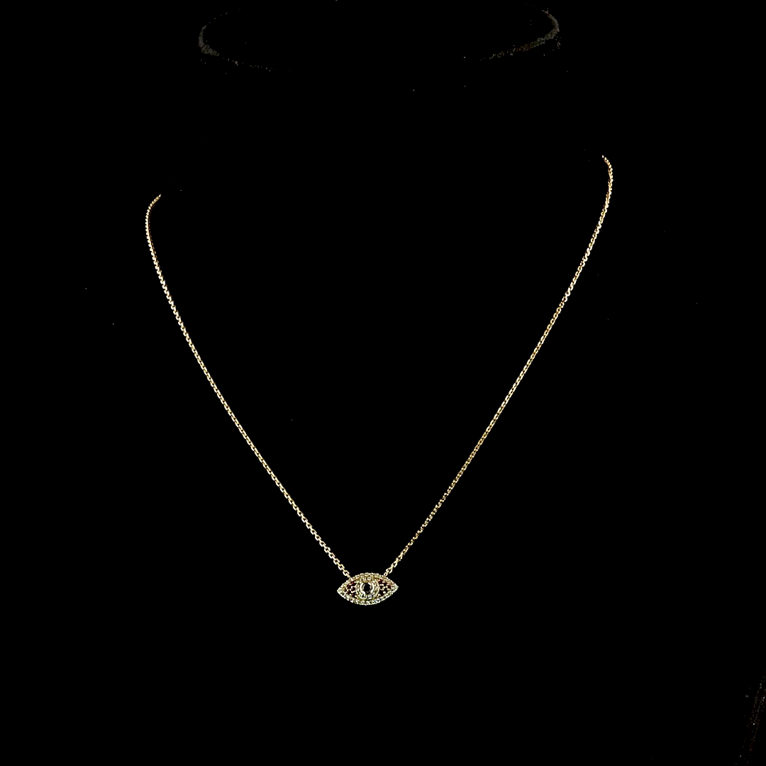 14kt Yellow Gold Lab Diamond And Ruby Pendant