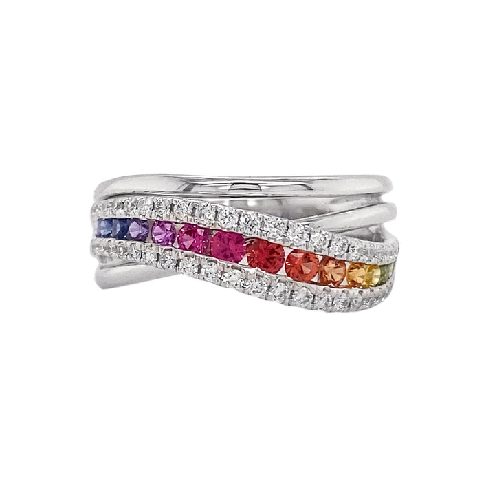 18kt White Gold Diamond and Sapphire Ring