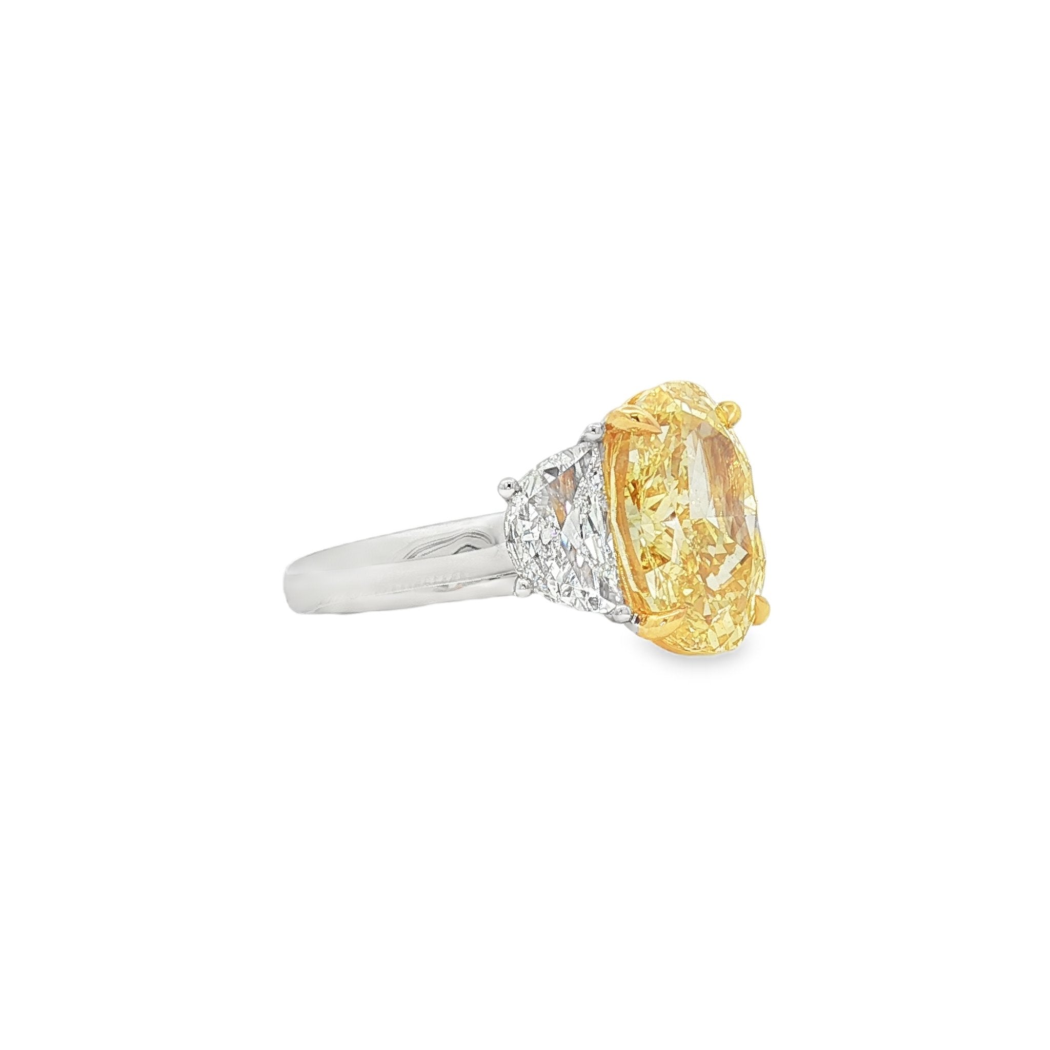 14kt Yellow And White Gold Lab Diamond And Yellow Diamond Ring