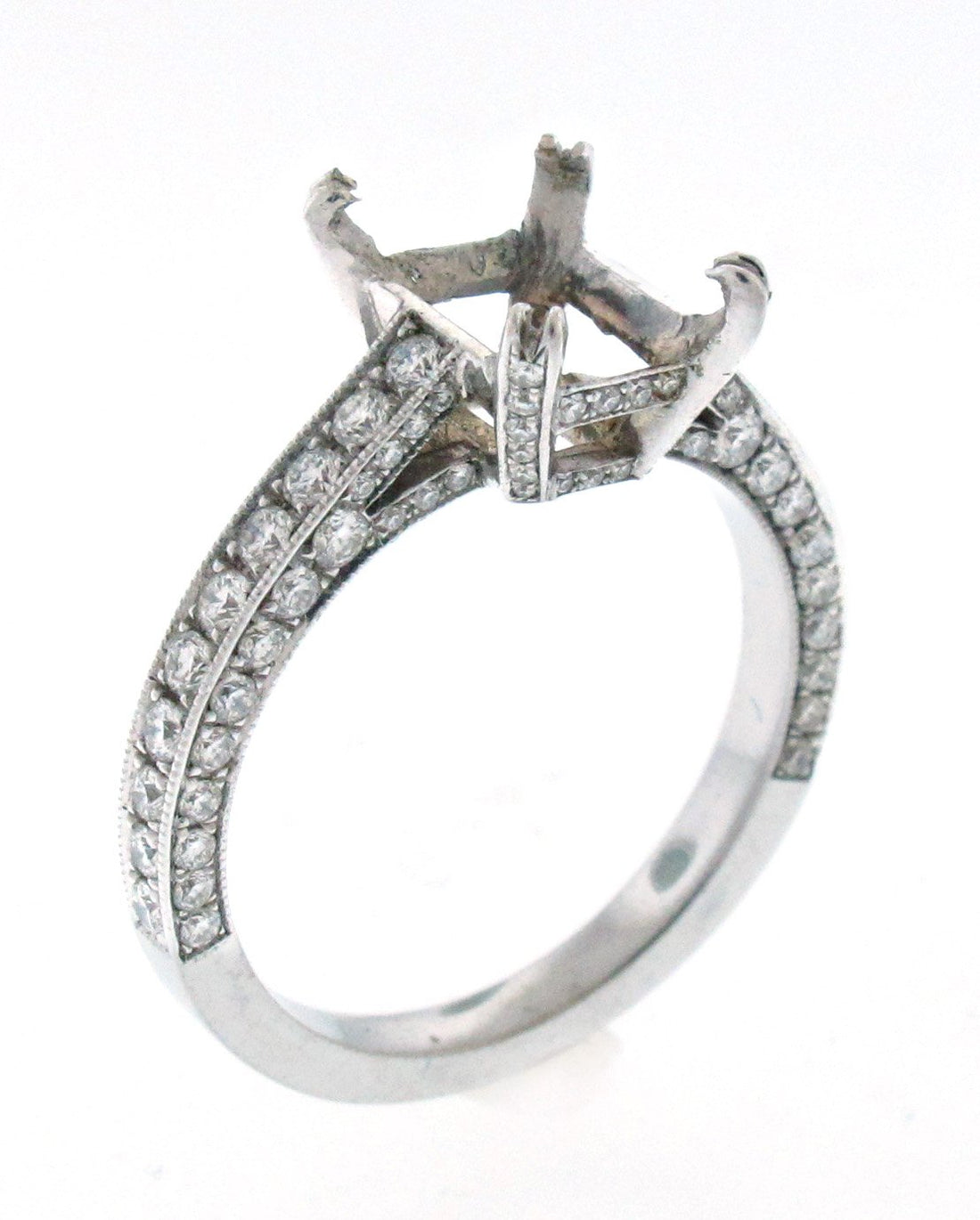 14kt White Gold Diamond Semi Mount