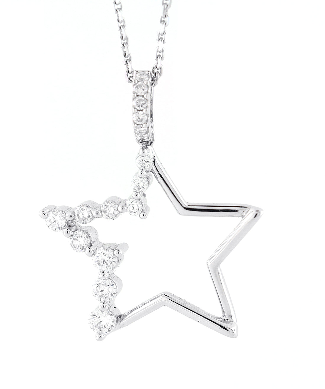 18kt White Gold Star Pendant