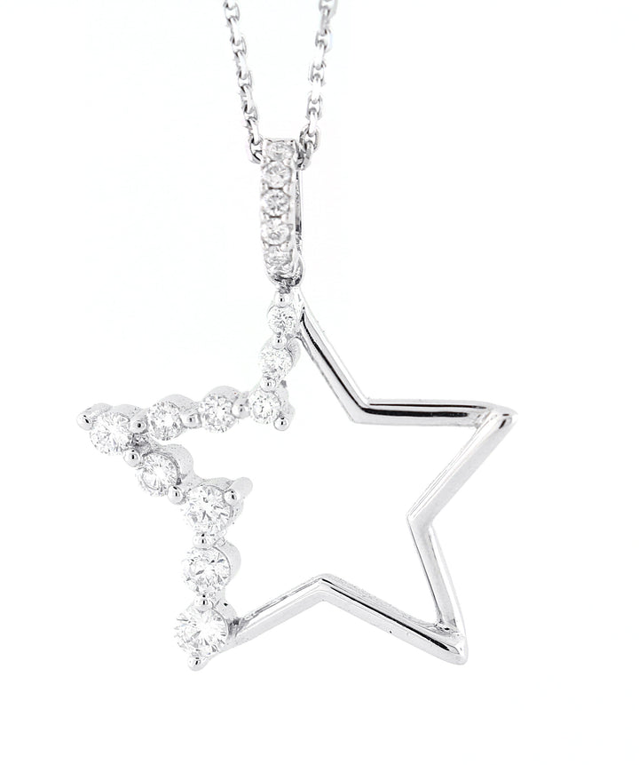 18kt White Gold Star Pendant