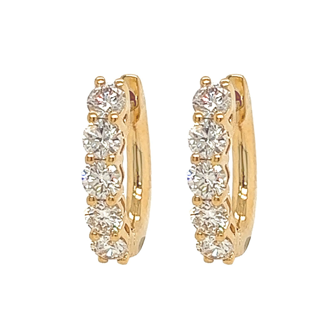 18kt Yellow Gold Diamond Earrings