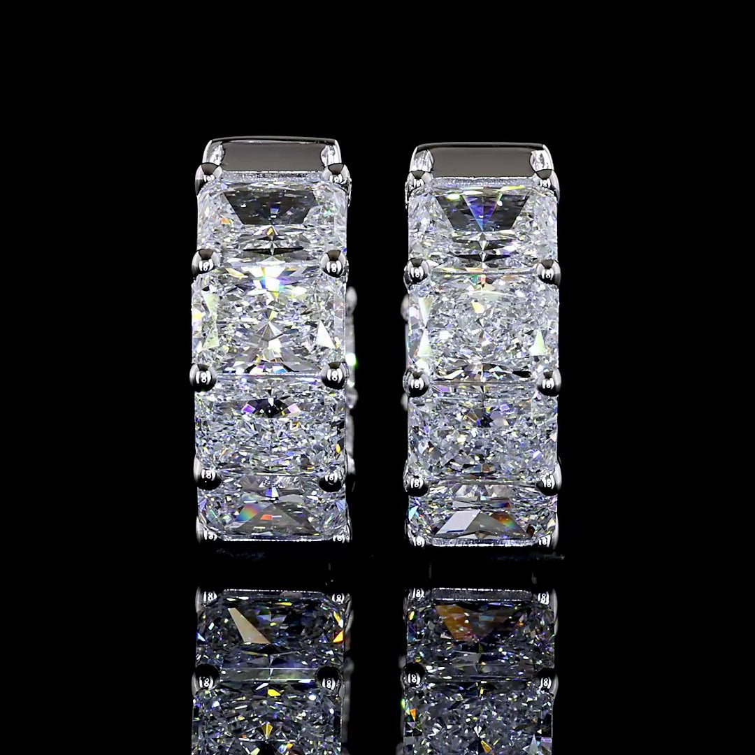 14kt White Gold Lab Diamond Huggie Earrings