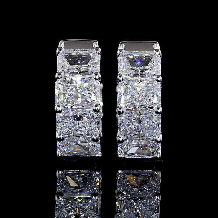 14kt White Gold Lab Diamond Huggie Earrings
