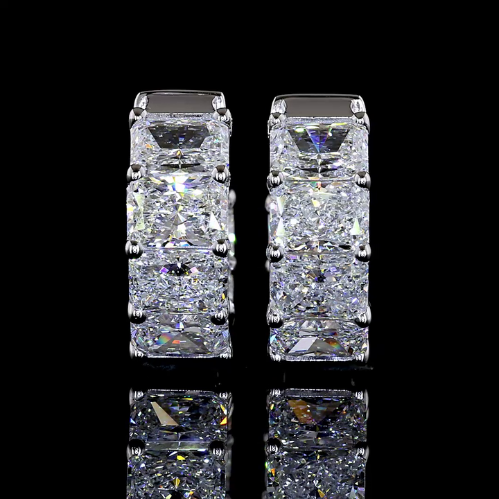 14kt White Gold Lab Diamond Huggie Earrings