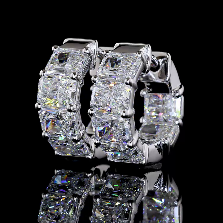 14kt White Gold Lab Diamond Huggie Earrings
