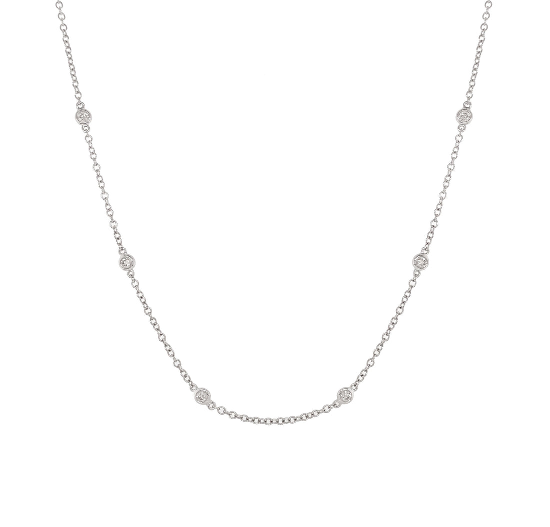 18kt White Gold Diamonds-by-the-Inch Necklace